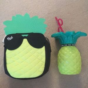 Victoria Secret PINK pineapple cooler & bottle set